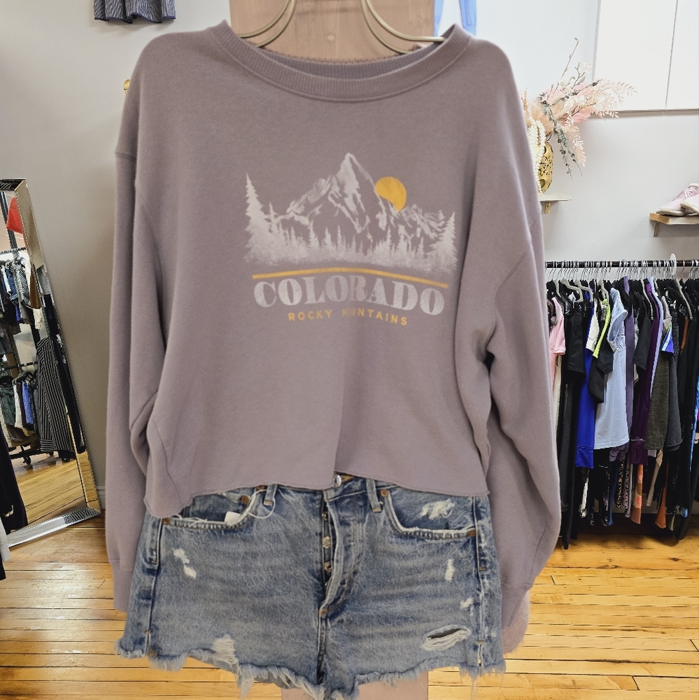 Hollister long Crop crewneck